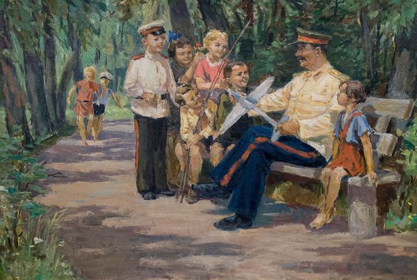 И.В. Сталин с детьми.