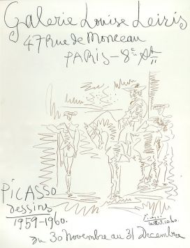 Афиша для выставки рисунков П. Пикассо в галерее Луиза Лейри, ноябрь - декабрь 1960 года. 