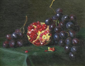 Натюрморт с гранатом и виноградом