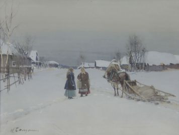 Деревня зимой.