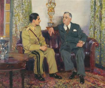 Встреча президента США Франклина Делано Рузвельта и шаха Ирана Мохаммеда Реза Пехлеви.