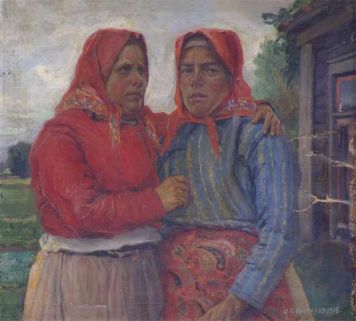 Две женщины в костюмах Курской губернии.