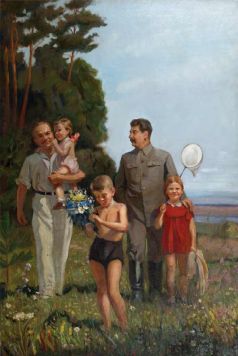 Копия с картины В.П. Ефанова «Сталин и Молотов с детьми».