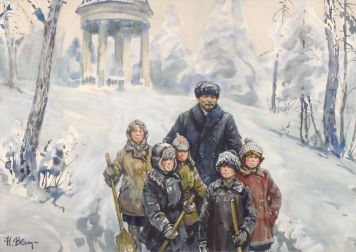 Ленин с детьми в Парке имени Горького.