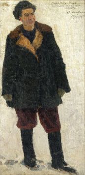 Портрет художника Ф.Г. Ангелина в шубе.