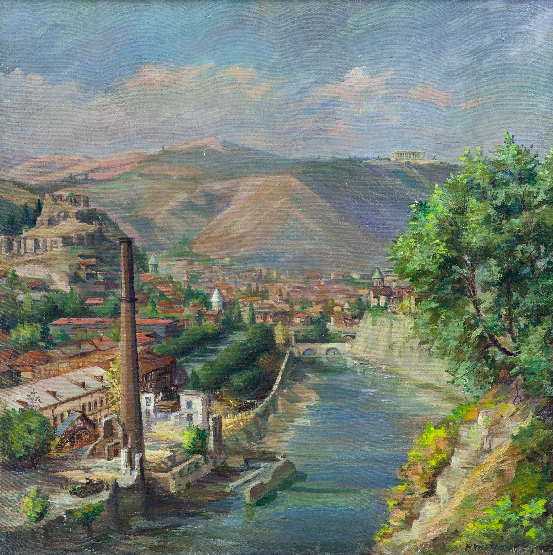 Construction of the Tbilisi embankment. Orkhevi region.