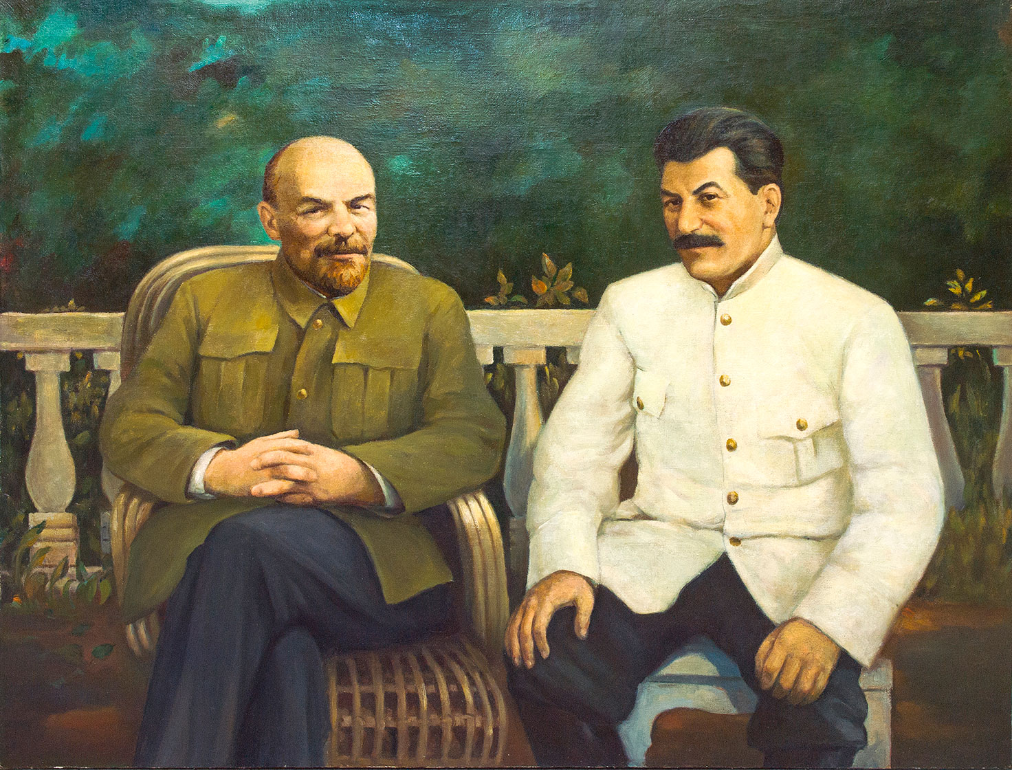 В.И.Ленин и И.В.Сталин  в Горках.