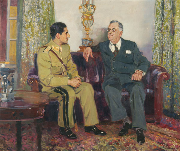 Встреча президента США Франклина Делано Рузвельта и шаха Ирана Мохаммеда Реза Пехлеви.