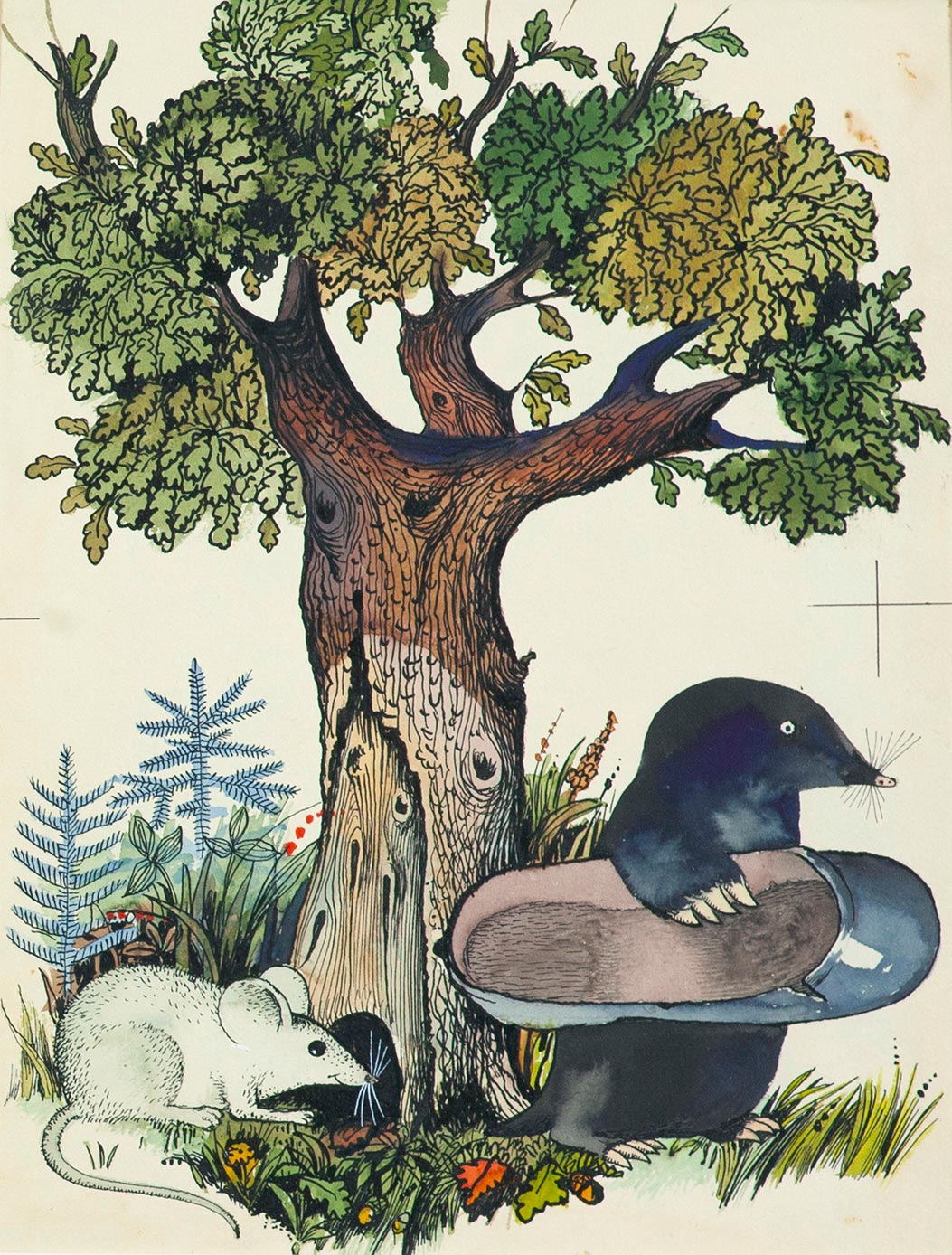 Крот и мышь. Иллюстрация к книге М. Пляцковского 