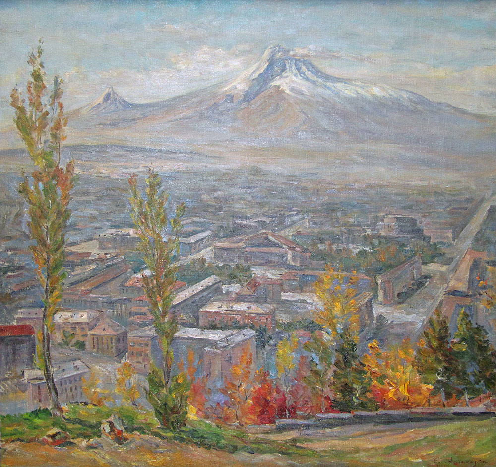 Вид на Ереван и Арарат.