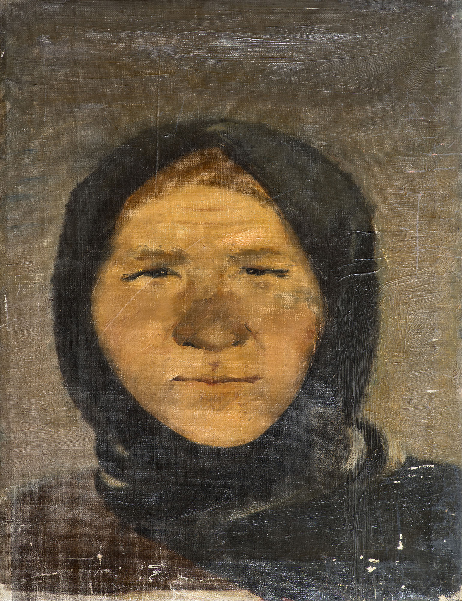 Портрет женщины в платке.