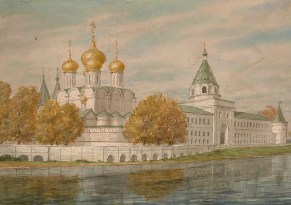 Вид Ипатьевского монастыря в Костроме. 