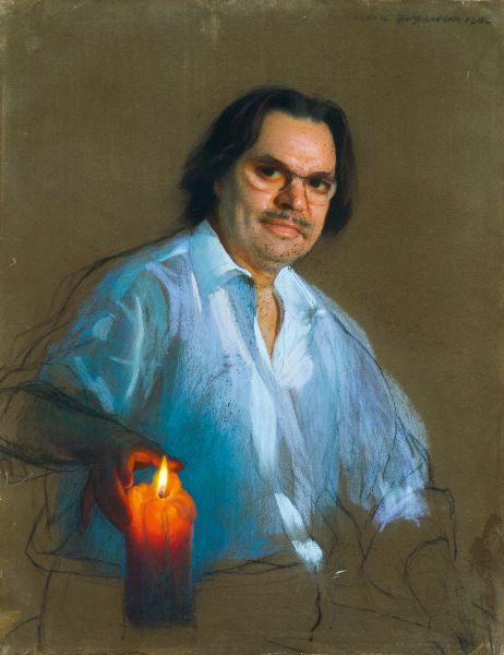 Автопортрет с горящей свечой.