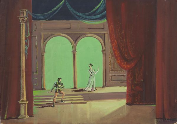 Эскиз декорации к балету «Ромео и Джульетта» С.С. Прокофьева.