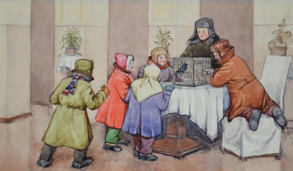 Скворушка. Иллюстрация к книге Г.А. Скребицкого «Снеговик».