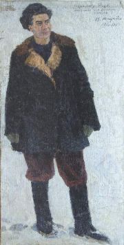 Портрет художника Ф.Г. Ангелина в шубе.