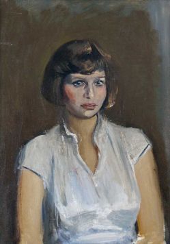 Портрет девушки в белой кофточке.