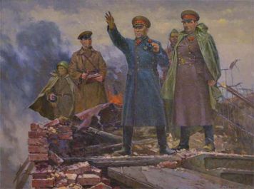 Г.К. Жуков и И.И. Федюнинский на Пулковских высотах 1941 г.