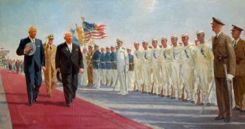 Торжественная встреча Н.С. Хрущёва и Д. Эйзенхауэра в Вашингтоне.