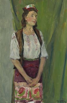 Девушка в эстонском костюме.