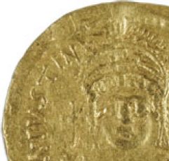Византия. Юстиниан I. 527–565 г. н.э. Солид. Золото. Вес 4,3 гр. Состояние XF. S 140 «s»