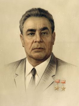 Макет политического плаката Портрет Л.И. Брежнева.