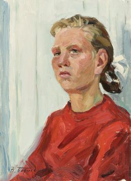 Портрет девушки в красном.