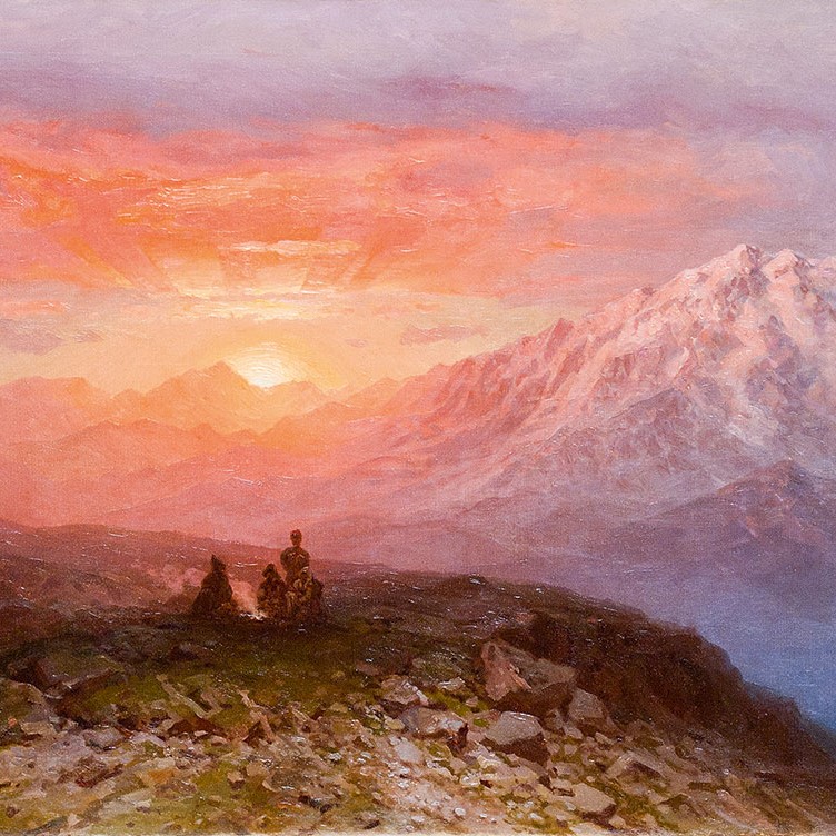 Закат в Кавказских горах.