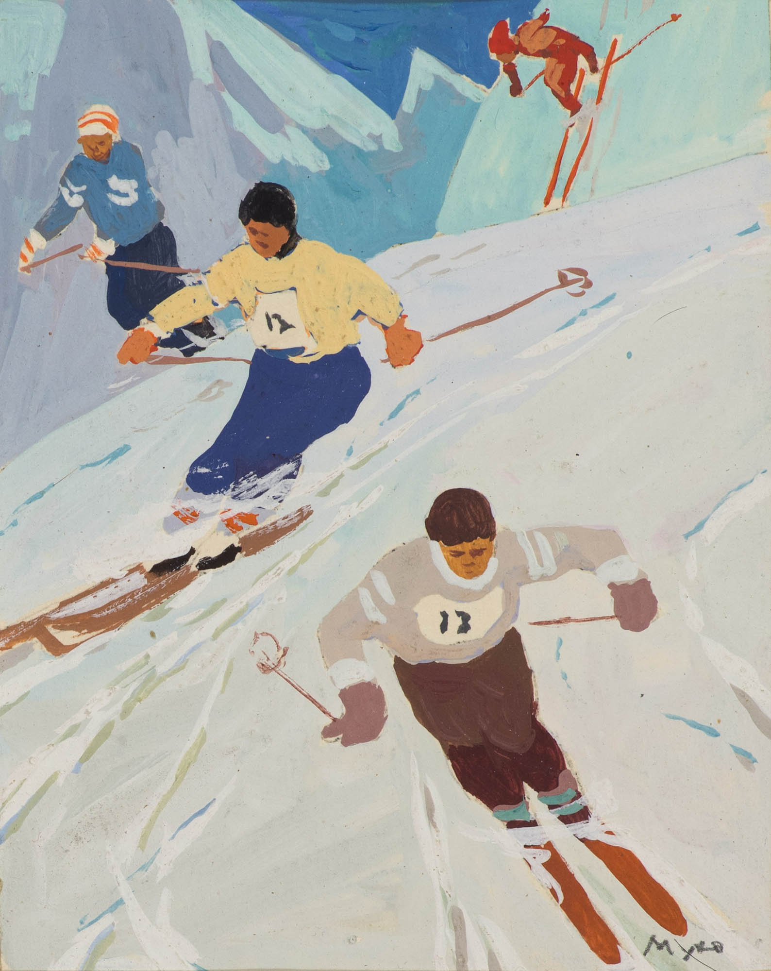 Slalom in the mountains.