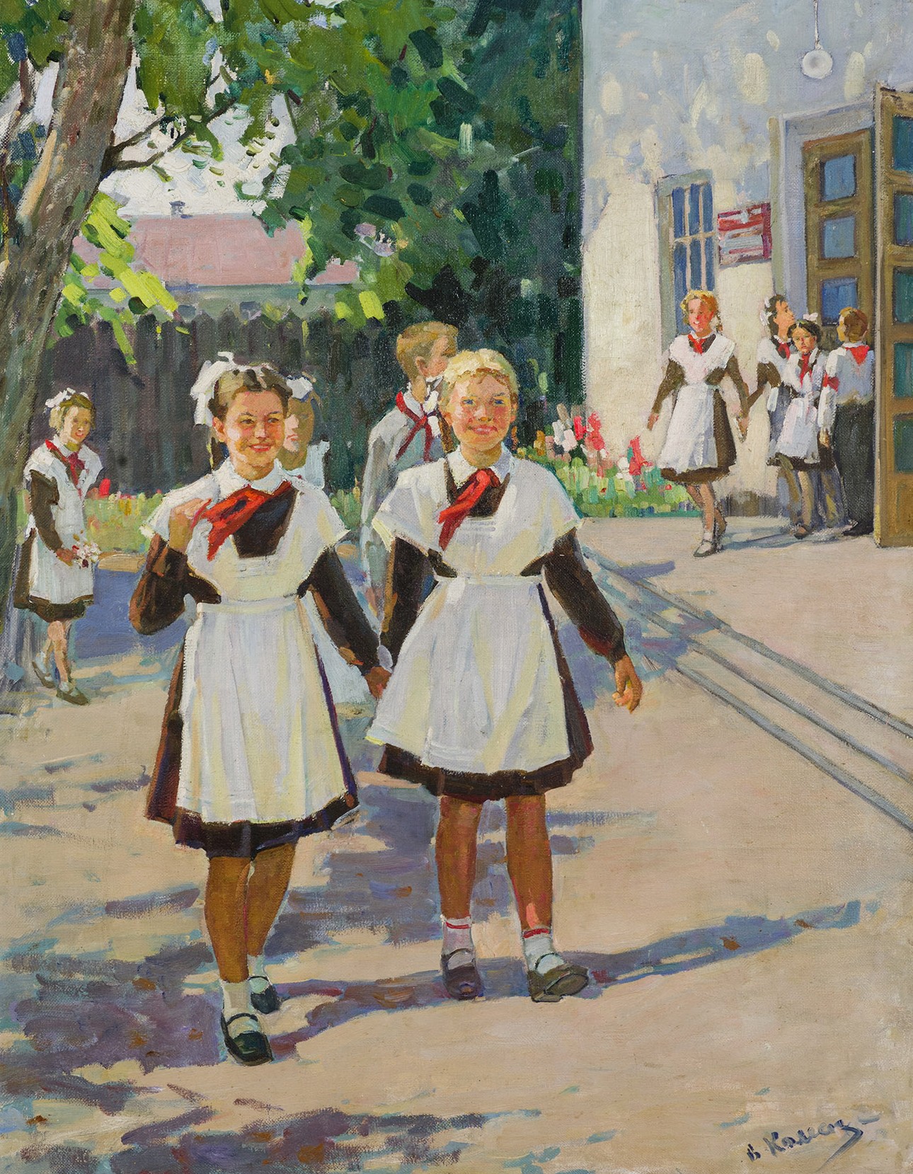 Schoolyard. Long break.