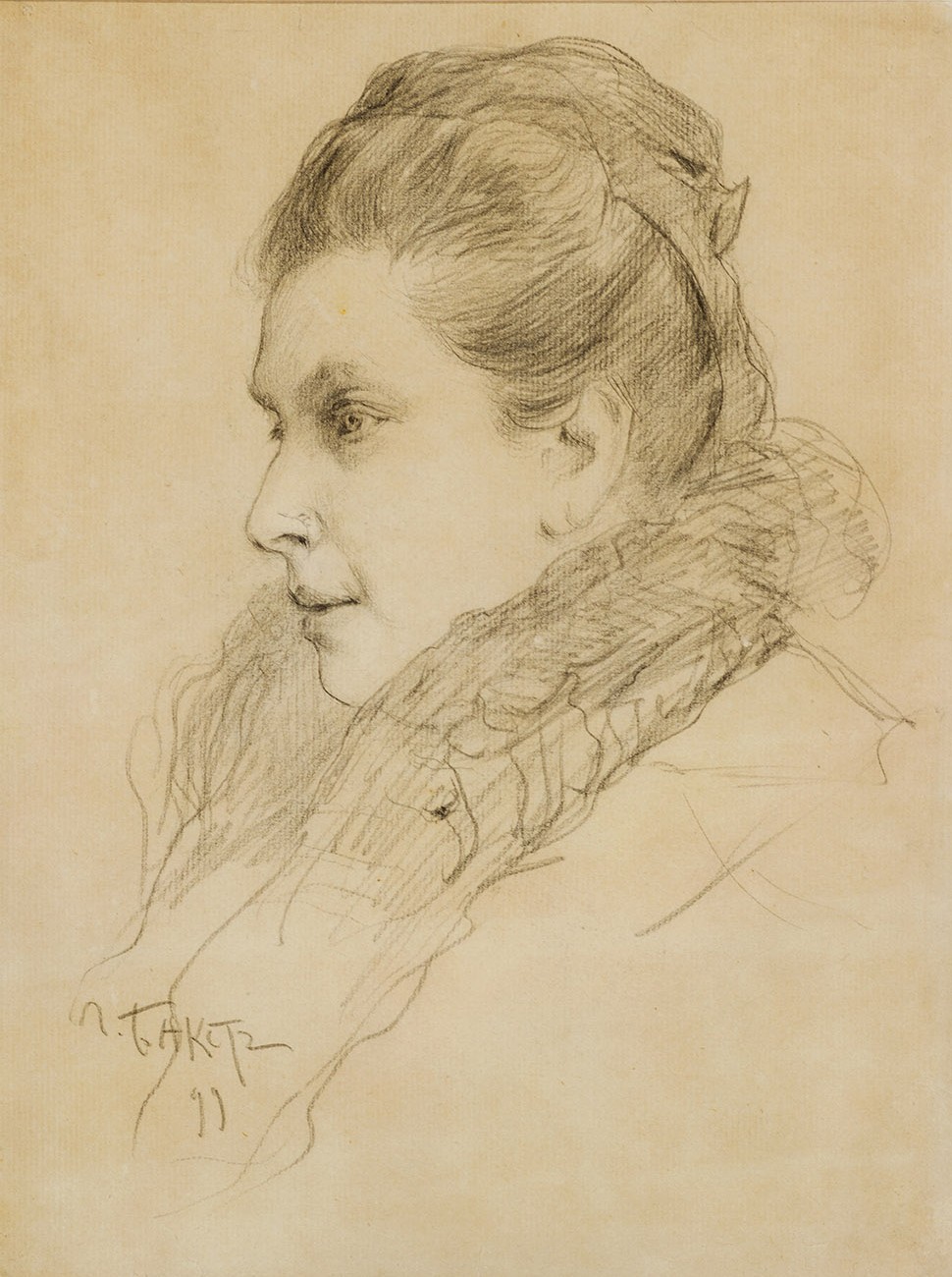 Portrait of a woman.	