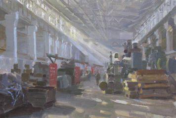 In the workshop.