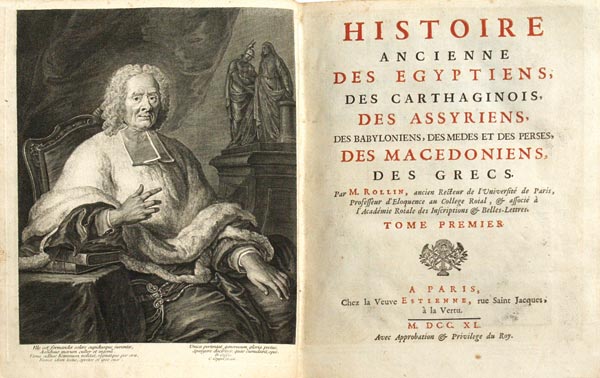 Abbot Rollin "History of ancient Egypt, Carthage, Assyria, Babylon, Persia, Macedonia and Greece in 6 volumes."