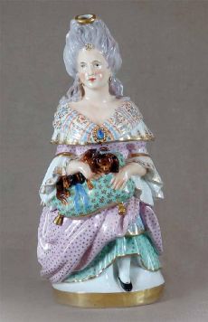 Imperial Porcelain Factory. Sculpture-hot water bottle for rock in the form of “Lady with a Dog”.