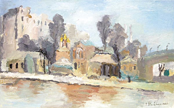Moscow. Daytime landscape on Strelka.