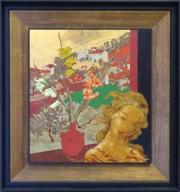 Red vase.
