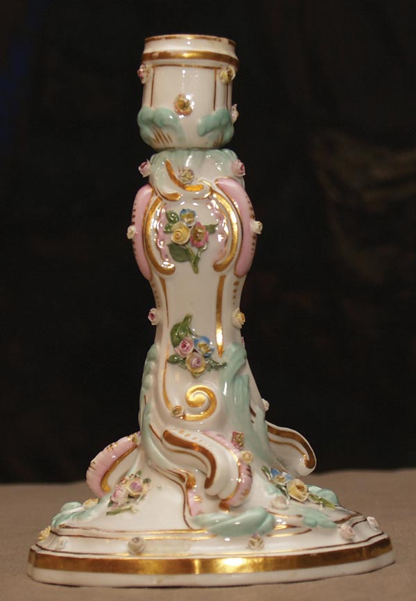 Germany, Meissen porcelain manufactory. Candlestick in rock style.