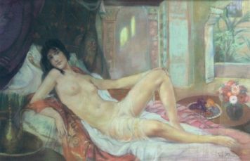Girl on the sofa.