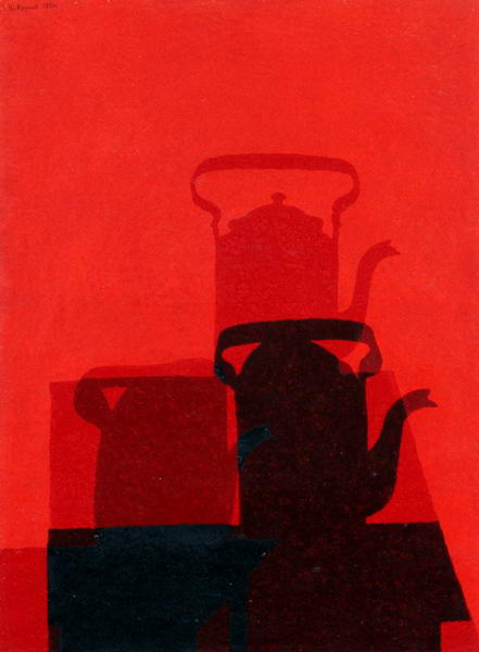 Red still life.Still life with bottles.