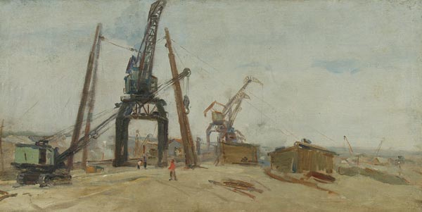 At a construction site.