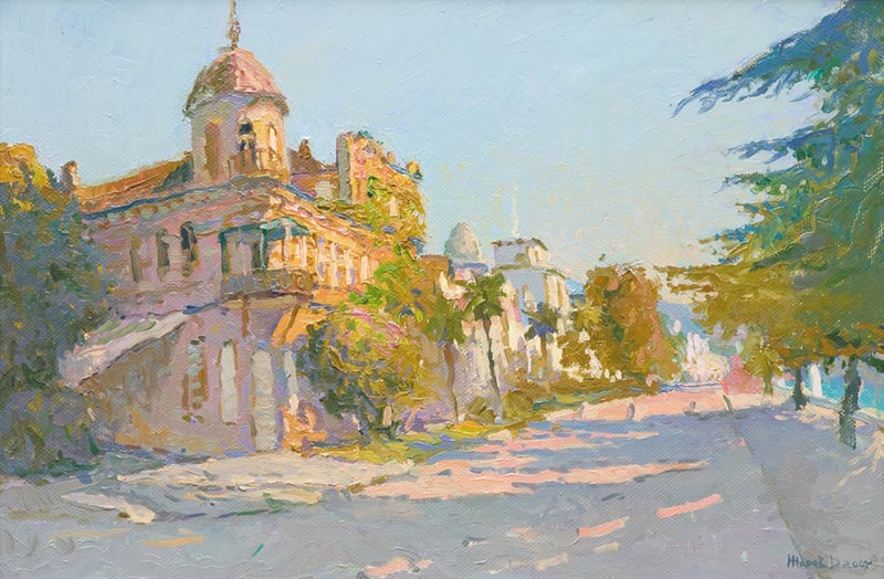 Sukhum. House with a tower.