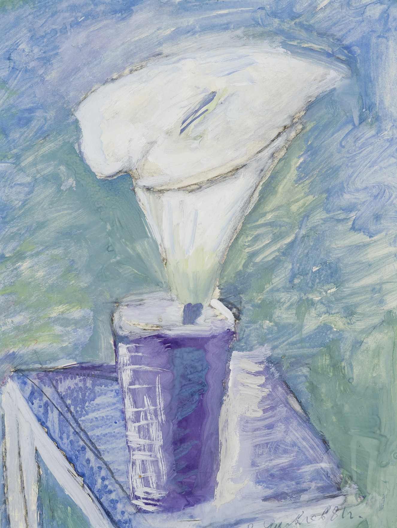 Calla flower in a vase.