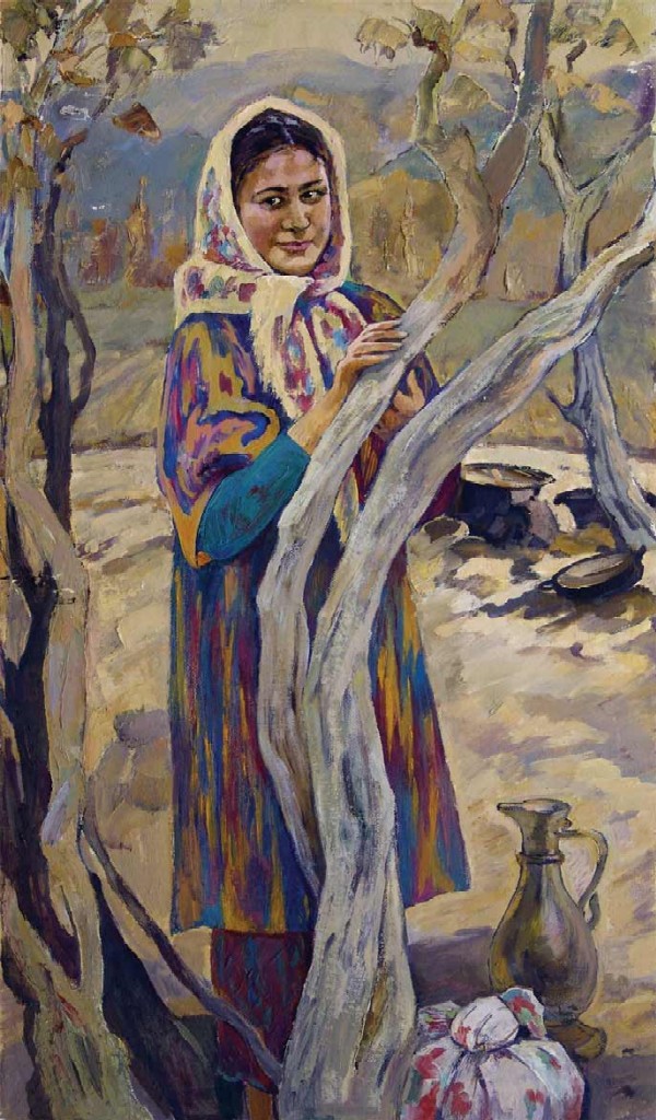 Girl near the vine.