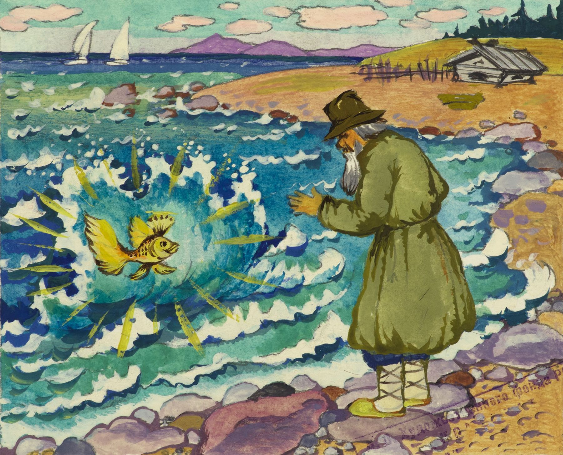 A tale about a fisherman and a fish.
