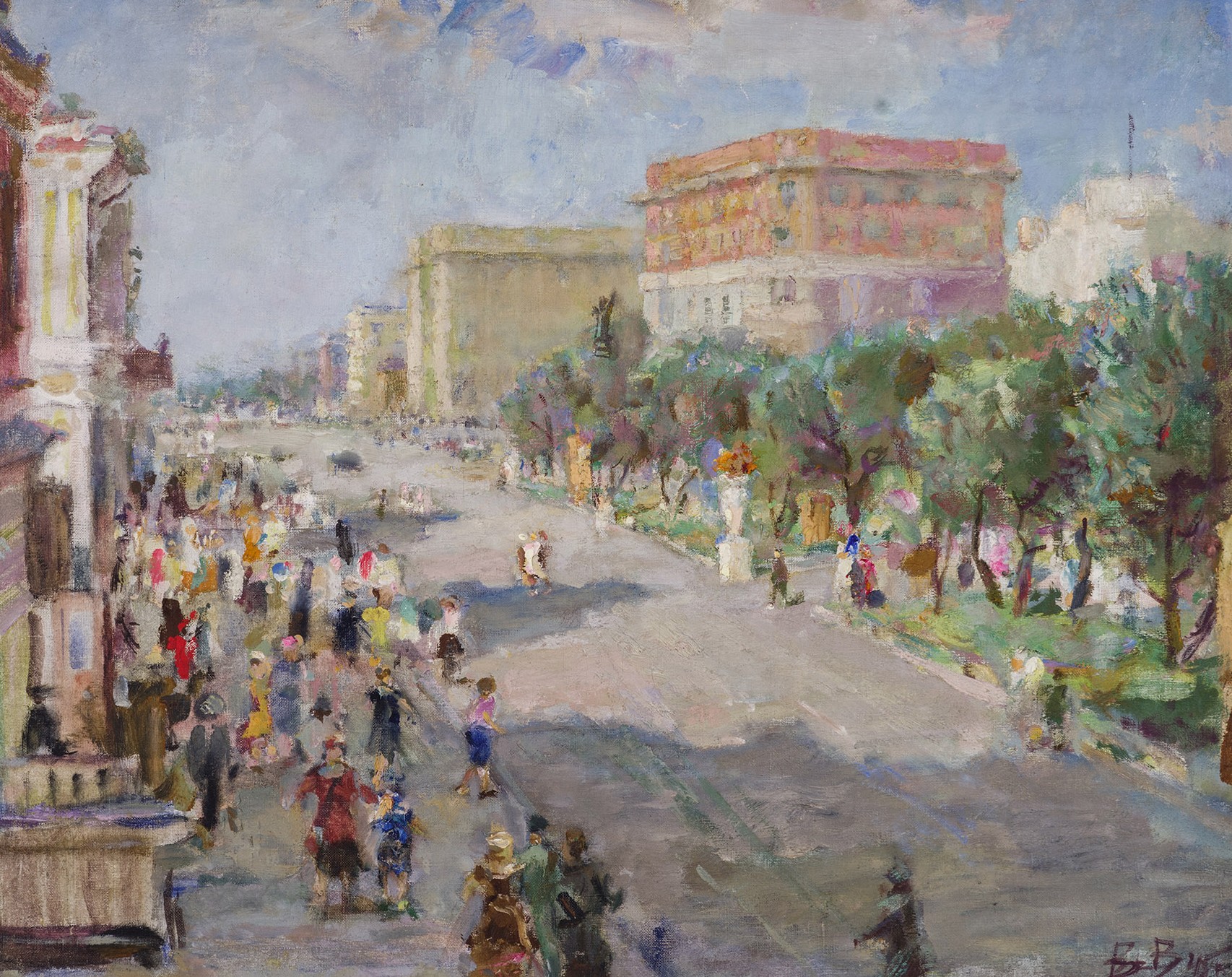 Картина Викулов В.И. Новосибирск. Красный проспект. 1945 г. Холст, масло.