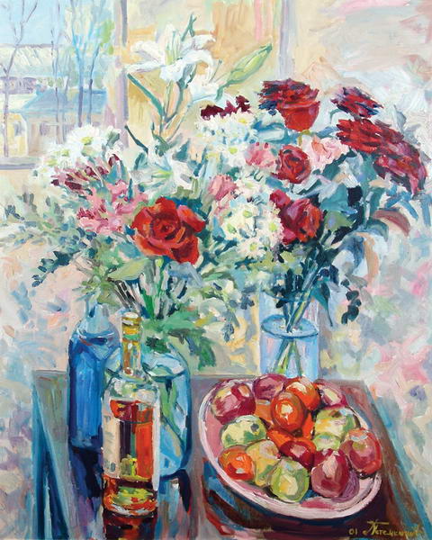 Still life with apples.