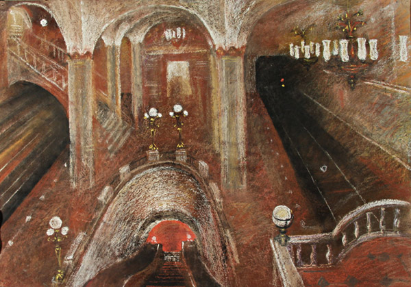 On the subway.