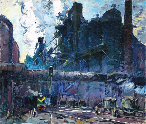 Morning of the Karaganda metallurgical plant.