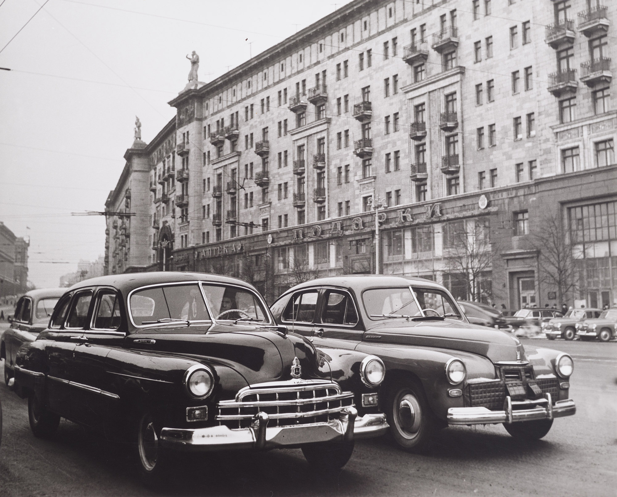 Cars on Gorky Street, Moscow. 1960s.