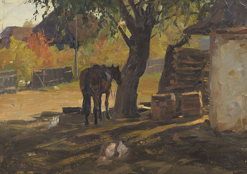 Horse at the well.